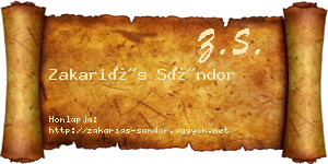 Zakariás Sándor névjegykártya